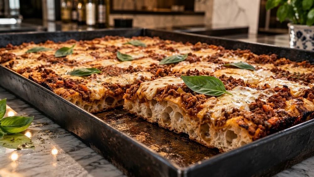 Pizza in teglia Bolognese