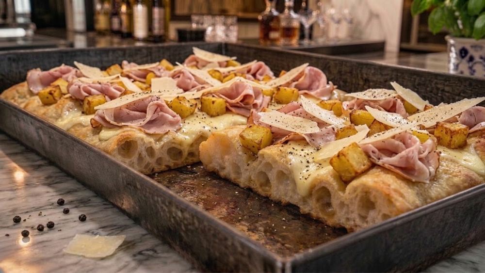 Pizza in teglia Porchetta