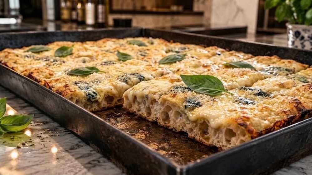 Pizza in teglia Quattro Formaggi
