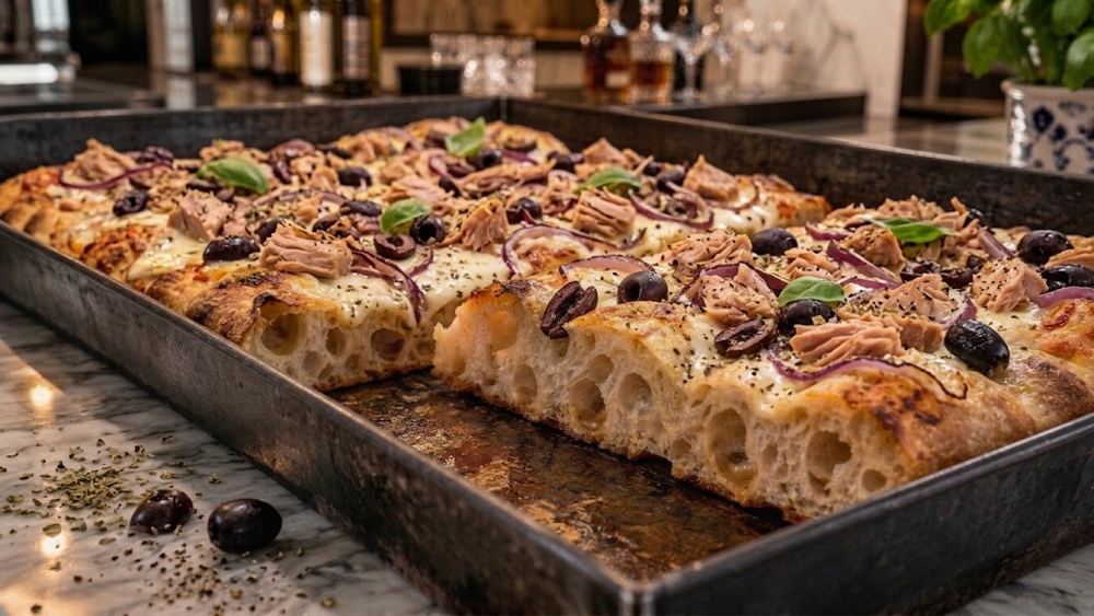 Pizza in teglia Tonno e Cipolle